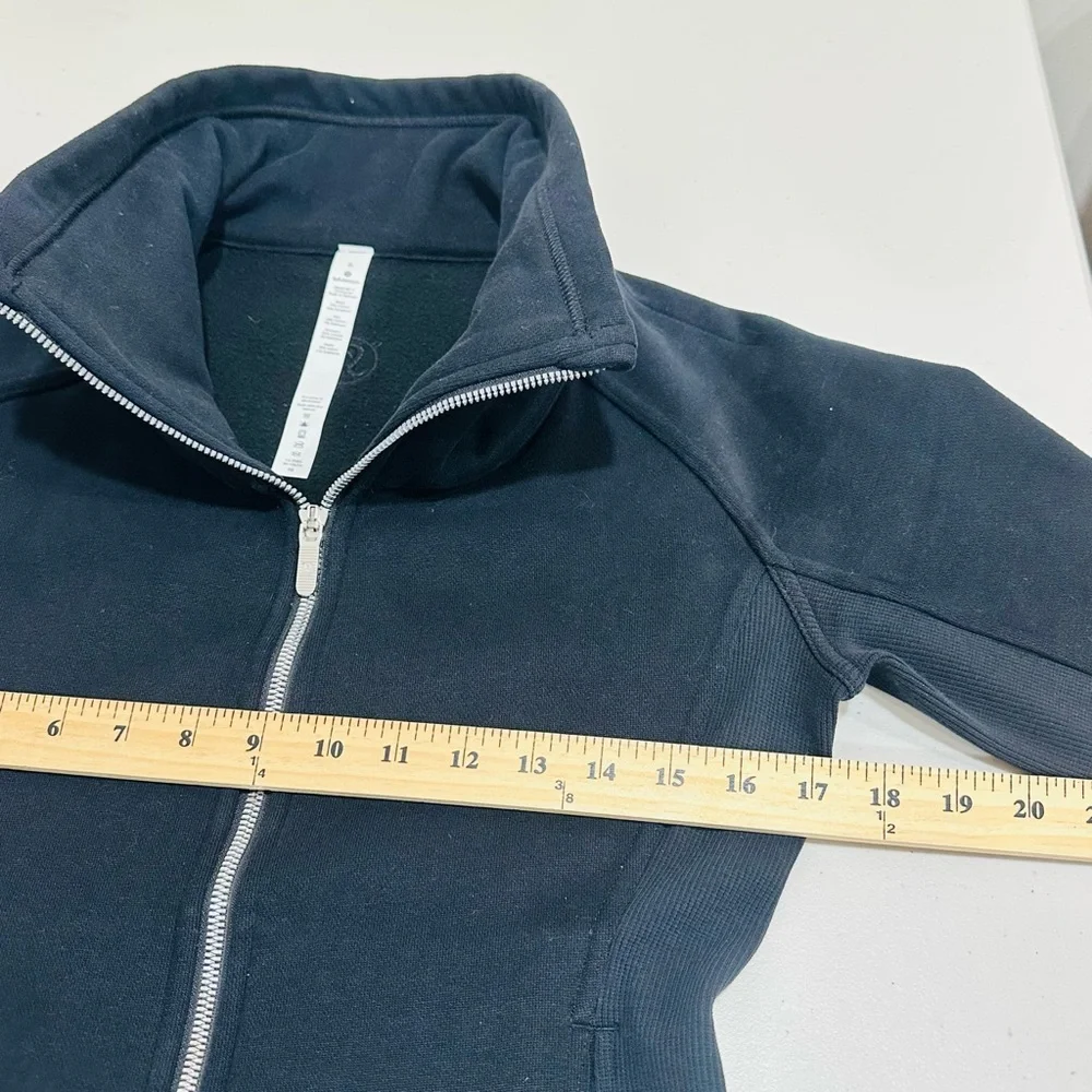 Lululemon Radiant Jacket II Emerald Black Women’s Size 6 Cotton Fleece Full‎ Zip - Picture 4 of 8